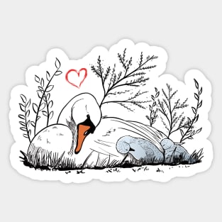 Happy Mother’s Day Swan Sticker